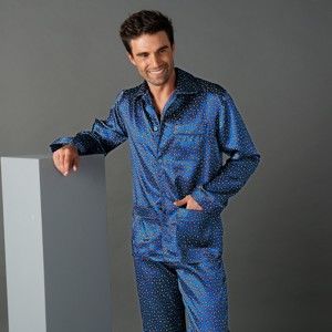 Blancheporte Saténové pyžamo námořnická modrá 107/116 (XL)