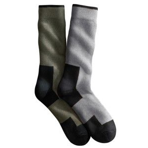 Blancheporte Sada 2 párů pracovních ponožek khaki/světle šedá 43/46