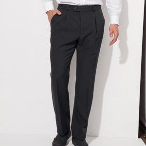 Blancheporte Kalhoty s pružným pasem, polyester/vlna šedá antracitová 42
