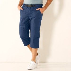 Blancheporte 3/4 kalhoty s integrovaným opaskem námořnická modrá 40/42