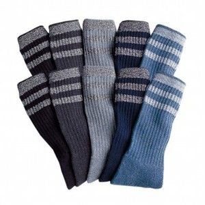 Blancheporte Sada 10 párů komfortních ponožek antracitová/šedá/modrá 39/42