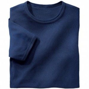 Blancheporte Sada 3 bavlněných spodních triček s kulatým výstřihem nám.modrá 101/108 (XL)