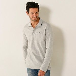 Blancheporte Polo tričko s dlouhými rukávy šedý melír 97/106 (L)