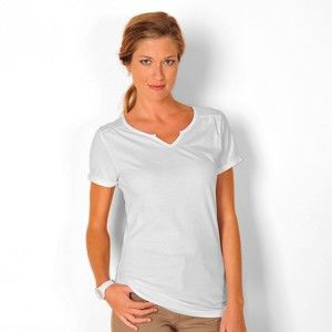 Blancheporte Jednobarevné tričko s tuniským výstřihem bílá 52