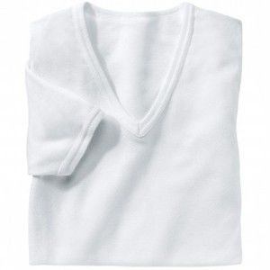 Blancheporte Sada 3 bavlněných spodních triček s výstřihem do ?V? bílá 101/108 (XL)