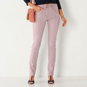 Blancheporte Rovné barevné džíny béžová růžová 42