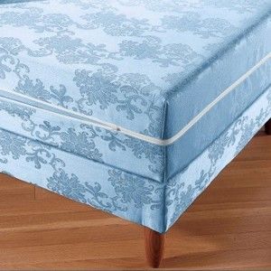 Blancheporte Potah na matraci a sokl postele, hloubka rohů 18 cm modrá sokl 140x190cm