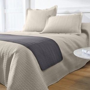 Blancheporte Prošívaný přehoz na postel s geometrickým vzorem, mikrovlákno béžová přehoz 150x150cm
