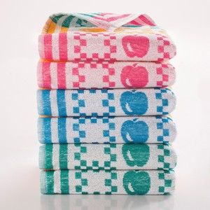 Blancheporte Malé ručníky na ruce Jablka, sada 3 nebo 6 ks vícebarevná 6ks 30x30cm