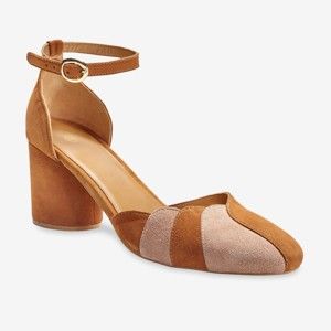 Blancheporte Dvoubarevné kožené sandály béžová/růžová 38