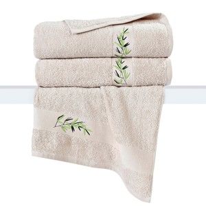 Blancheporte Froté ručníky s výšivkou "bambus", sady, zn. Colombine 2 ručníky 50x100cm + 2 žínky