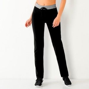 Blancheporte Úpletové kalhoty černá/šedý melír 50