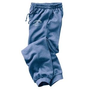 Blancheporte Meltonové sportovní kalhoty modrý melír 56/58