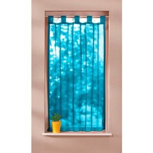 Blancheporte Voálová záclonová vitráž, poutka modrá tyrkysová 90x160cm