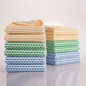 Blancheporte Malé froté ručníky na ruce, 3 barvy, sada 6 a 12 ks modrá+zelená+žlutá 6x30x50cm