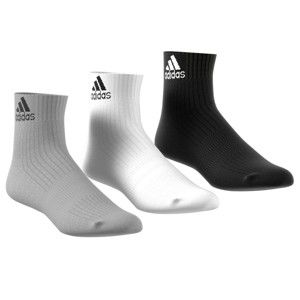 Blancheporte Kotníkové ponožky Adidas "Ankle Crew", sada 3 párů bílá/šedá/černá 47/50