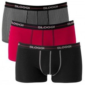 Blancheporte Boxerky Men Start Sloggi, sada 3 ks černá/červená XL