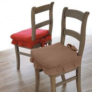 Blancheporte Jednobarevný potah na židli z plátna bachette hnědošedá 40x40cm