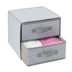 Blancheporte Box se dvěma zásuvkami šedá 30 x 30 x 27,5 cm