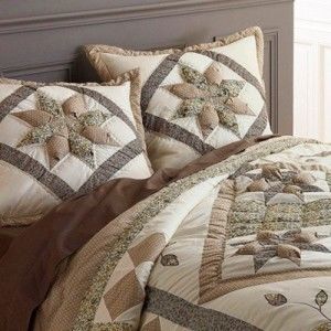Blancheporte Přehoz na postel patchwork hnědošedá povlak na polštář 65x65cm