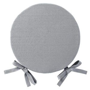 Blancheporte Kulaté sedáky na židle, jednobarevné plátno perlově šedá pr. 40cm