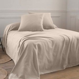 Blancheporte Přehoz na postel šedobéžová pléd 150x150cm