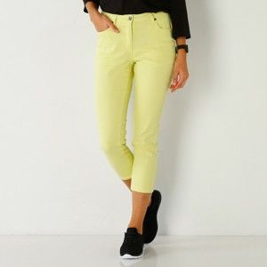 Blancheporte Sada 3 kalhotek midi ze strečové jednobarevné bavlny a krajky oranžová+kaštanová+zelená 38/40