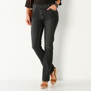 Blancheporte Rovné džíny s push-up efektem, pro vyšší postavu černá 50