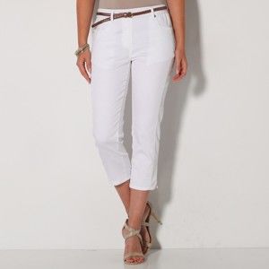 Blancheporte Korzárské kalhoty v zeštíhlujícím střihu bílá 50
