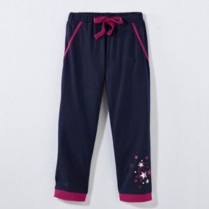 Blancheporte Jednobarevné 3/4 kalhoty + hvězdy, bavlněný žerzej námořnická modrá 52