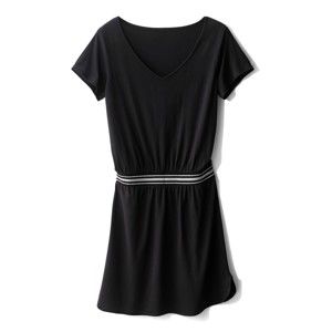 Blancheporte Úpletové šaty s pruhovaným pasem černá 42/44