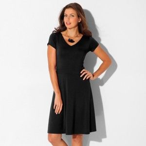 Blancheporte Jednobarevné strečové šaty, malá postava černá 50