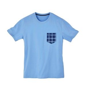 Blancheporte Pyžamové triko s krátkými rukávy nebeská modrá 117/126 (XXL)