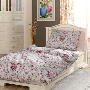 Blancheporte Povlečení bavlna Provence - Spring rose bílá/růžová jednolůžko 140x200 + 70x90cm