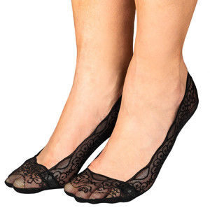 Blancheporte Sada krajkových nízkých ponožek černá/černá/černá 36-41