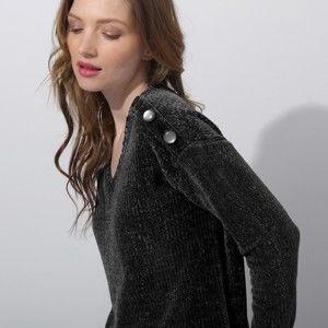 Blancheporte Žinylkový pulovr s výstřihem do "V" šedá 50