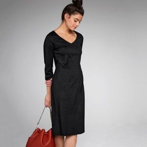 Blancheporte Jednobarevné šaty se zeštíhlujícím efektem černá 54