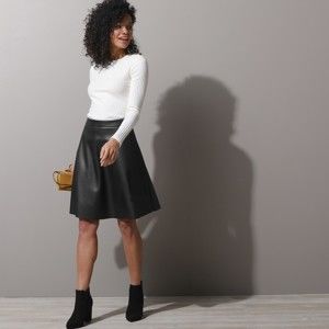 Blancheporte Krátká sukně, vzhled kůže (1) černá 46