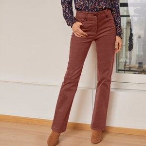 Blancheporte Manšestrové kalhoty s knoflíky karamelová 36