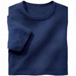 Blancheporte Sada 3 bavlněných spodních triček s kulatým výstřihem nám.modrá 133/140 (5XL)