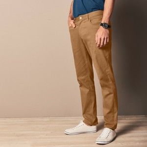 Blancheporte Rovné kalhoty s 5 kapsami, bavlna okrová 56