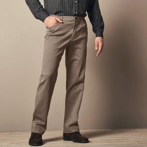 Blancheporte Twilové kalhoty rovného střihu kaštanová 56