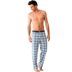Blancheporte Sada 2 rovných pyžamových kalhot kostka modrá/šedá 60/62