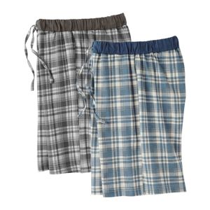 Blancheporte Sada 2 pyžamových šortek kostka modrá/šedá 68/70  (4XL)
