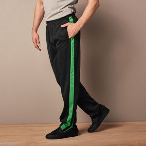 Blancheporte Sportovní kalhoty z česaného mikrovlákna zelená/černá 56/58