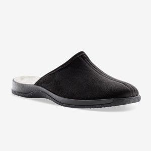 Blancheporte Široké jednobarevné pantofle, vlna černá 44