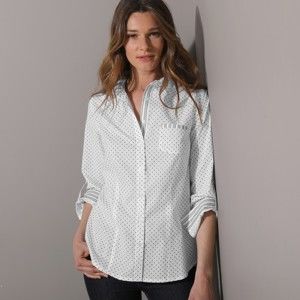 Blancheporte Košile s puntíky bílá/šedá 38