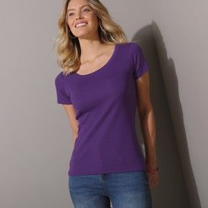 Blancheporte Jednobarevné tričko s krátkými rukávy fialová 52