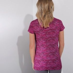 Blancheporte Melírované tričko s krátkými rukávy purpurový melír 46/48