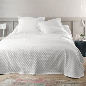 Blancheporte Přehoz na postel s reliéfním vzorem bílá povlak na polštář 65x65cm